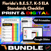 Florida's B.E.S.T. K-5 ELA Standards Checklist BUNDLE | Pr