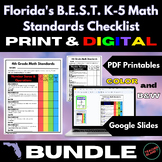 Florida's B.E.S.T. K-5 Math Standards Checklist BUNDLE | P