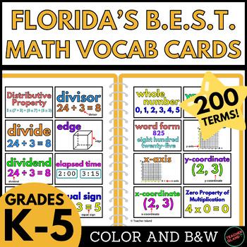 Florida's B.E.S.T. K-5 Math Word Wall in SPANISH