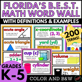 Florida's B.E.S.T. K-5 Math Word Wall with Definitions & Examples