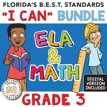 Preview of Florida's B.E.S.T. Standards | GR 3 ELA and MATH + Digital "I Can" BUNDLE