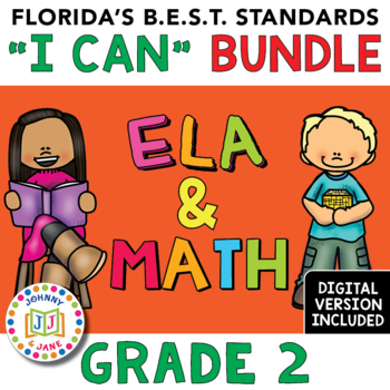 Preview of Florida's B.E.S.T. Standards | GR2 ELA and MATH + Digital *"I Can" BUNDLE*