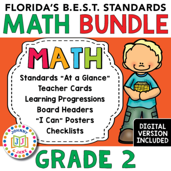 Preview of Florida's B.E.S.T. Standards | GR2 + Digital  *MATH BUNDLE*