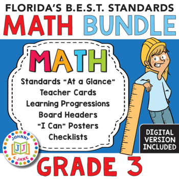 Preview of Florida's B.E.S.T. Standards | GR3 + Digital  *MATH BUNDLE*