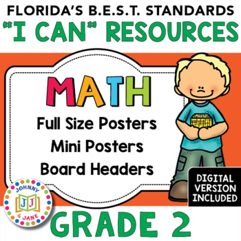 Preview of Florida's B.E.S.T. Standards "I Can" Resources | GR2 MATH + Digital