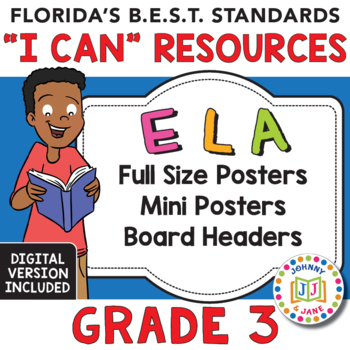 Preview of Florida's B.E.S.T. Standards "I Can" Resources | GR3 ELA + Digital