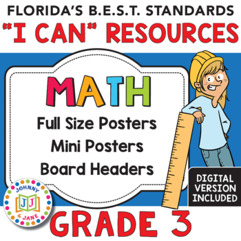 Preview of Florida's B.E.S.T. Standards "I Can" Resources | GR3 MATH + Digital