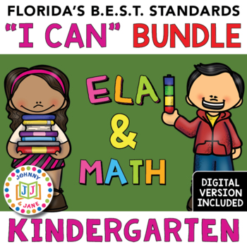 Preview of Florida's B.E.S.T. Standards | KDG ELA and MATH + Digital *"I Can" BUNDLE*