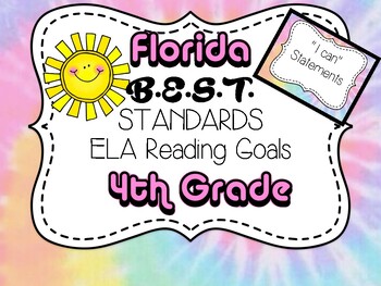 Preview of Florida's B.E.S.T. Standards for Reading {4th Grade -"I Can Statements"}