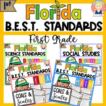 Preview of Florida's BEST Standards | FIRST GRADE GOALS AND SCALES | Editable