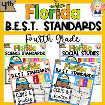 Preview of Florida's BEST Standards | FOURTH GRADE GOALS AND SCALES | Editable