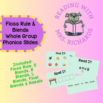 Preview of Floss Rule & Blends Whole Group Phonics Slides