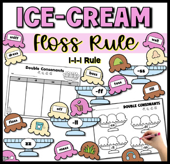 Preview of Floss Rule FLSZ 1-1-1 Ice-Cream Sorting Activity with Worksheets Summer