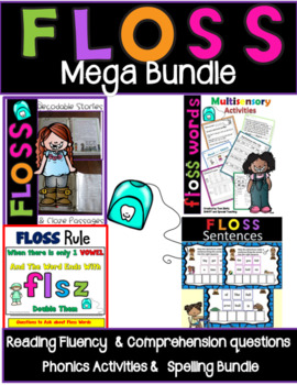 Preview of Floss Rule Mega Pack Decodable Stories and Activities Bundle Level 1 Unit 4