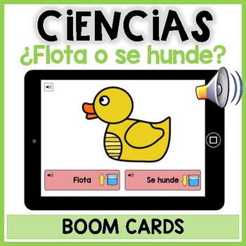 Preview of Flota o se hunde BOOM CARD | Sink or Float Digital Science Activity in Spanish