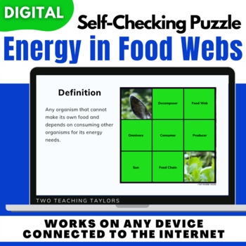 Preview of Flow of Energy in Food Webs and Food Chains | Self Checking Digital Puzzle