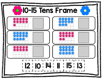 Preview of Flower 10-15 Tens Frame
