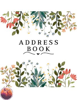 Preview of Flower Address Book Printable - Open Dyslexic Font