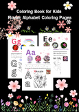 Flower Alphabet Coloring Pages - Coloring Book for Kids - 