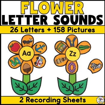 Preview of Spring Beginning Sounds Activity | Flower Letter Sound Recognition Picture Sort