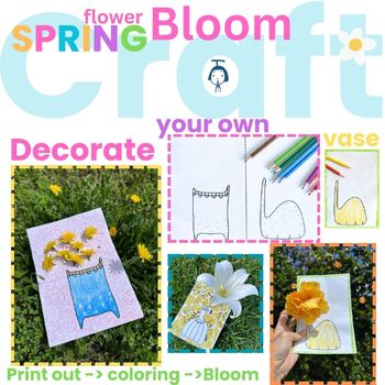 Preview of Flower Bloom Spring Craft Vase Coloring Art Activity
