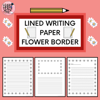 flower border lined paper