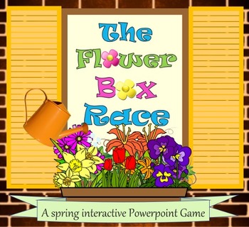 Preview of Flower Box Race:  A Spring Interactive Powerpoint Game (ANY Subject)