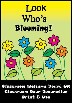 Flower Bulletin Board Set / Classroom Welcome Door Decoration Printables