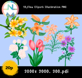 Flower Clipart Illustation colorfully with transparentback