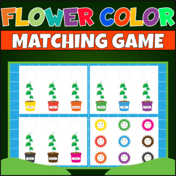 Flower Color Matching Game For Preschool, Pre-K and Kindergarten