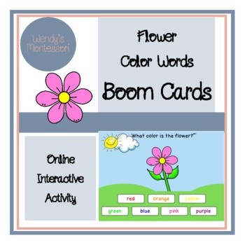 Preview of Flower Color Words Boom Cards