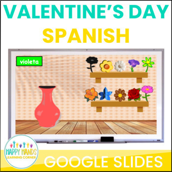 Preview of Flower Color Words Practice in SPANISH for Google Slides
