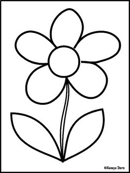 Flower Coloring Page by kanaya store | TPT