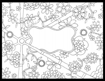 2 Flower Coloring Pages to Personalize - Good for Sub Plan, HAPPY