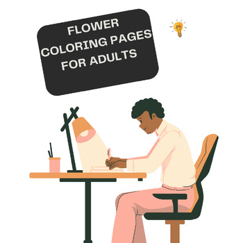 Preview of Flower Coloring Pages for Adults