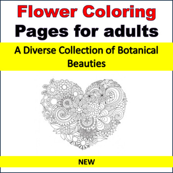 Preview of Flower Coloring Pages for adults: A Diverse Collection of Botanical Beauties