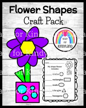 Preview of Flower Craft Activity - Spring Shape Counting Math Center - Kindergarten