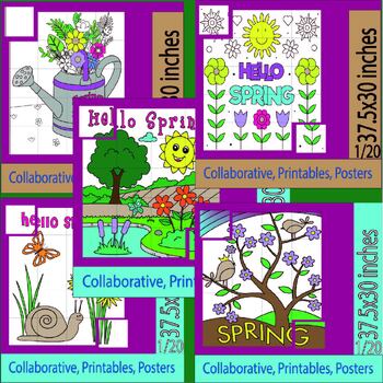 Preview of Flower Craft|Spring Collaborative Poster for Spring and April Activities Bundle