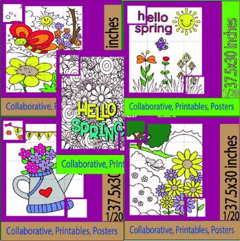 Preview of Flower Craft|Spring  Collaborative Poster for Spring and April Activities Bundle