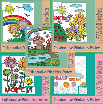 Preview of Flower Craft| Spring Collaborative Poster for Spring and March Activities Bundle