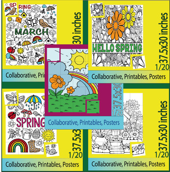 Preview of Flower Craft | Spring Craft Collaborative Poster for Spring Activities Bundle