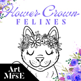 Flower Crown Felines Drawing Guide | Directed Drawing for Spring