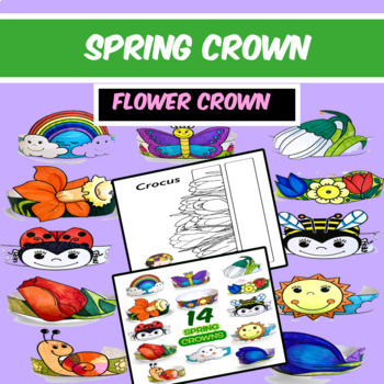 Preview of Flower Crown Spring Craft printable templates – spring crowns: