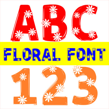 Preview of Flower Doodle Font  - Cute Floral Font For Boards And School Stationery