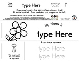 Flower - Editable Name Booklet w/ Beginning Letter - 3 Pg *sp1