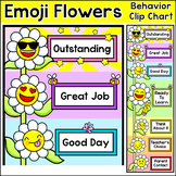Flower Emoji Behavior Clip Chart: Editable Text & Colors