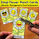 Flower Emoji Theme Punch Cards Behavior Management & Goal 
