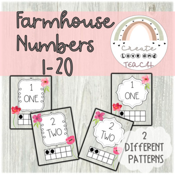 Preview of Farmhouse Math Number Posters 1-20