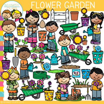 Preview of Spring Flower Garden Kids Clip Art