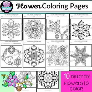 Preview of Flower Coloring Pages Gems